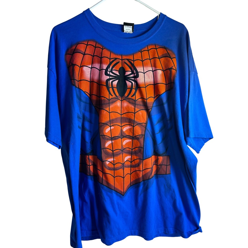 Marvel Mad Engine T-Shirt XXL Blue Spider-Man Costume Graphic Mens
